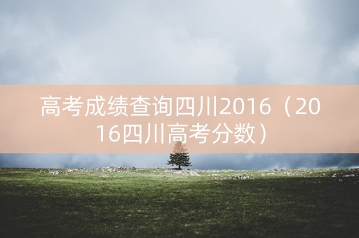 高考成绩查询四川2016（2016四川高考分数）