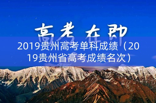 2019贵州高考单科成绩（2019贵州省高考成绩名次）