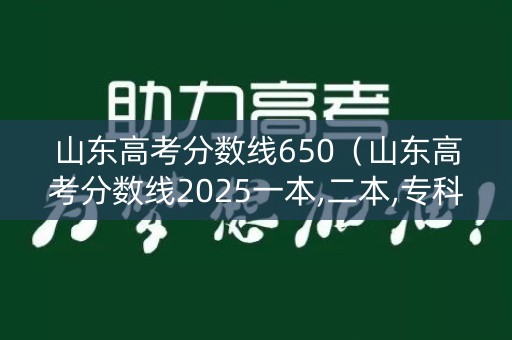 山东高考分数线650（山东高考分数线2025一本,二本,专科）