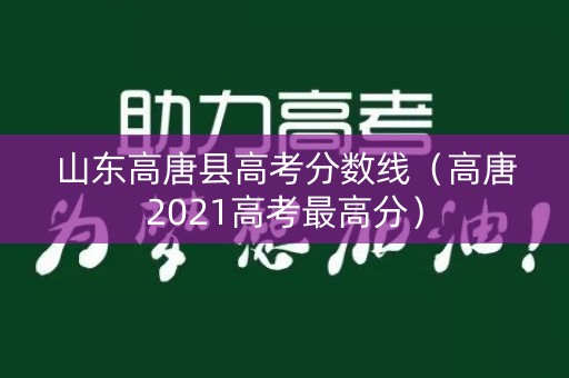 山东高唐县高考分数线（高唐2021高考最高分）
