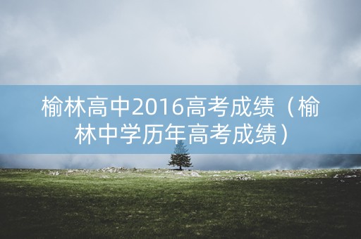 榆林高中2016高考成绩（榆林中学历年高考成绩）