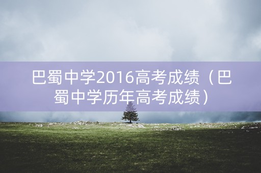 巴蜀中学2016高考成绩（巴蜀中学历年高考成绩）