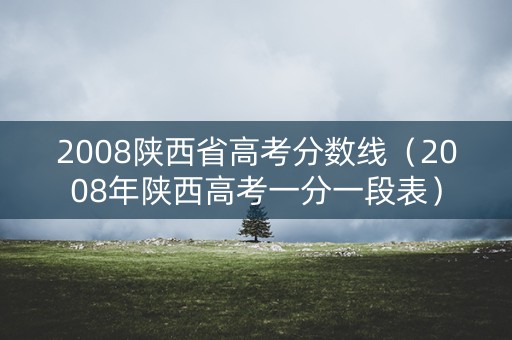 2008陕西省高考分数线（2008年陕西高考一分一段表）