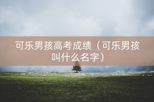 可乐男孩高考成绩（可乐男孩叫什么名字）