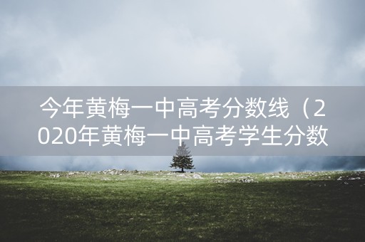 今年黄梅一中高考分数线（2020年黄梅一中高考学生分数表）