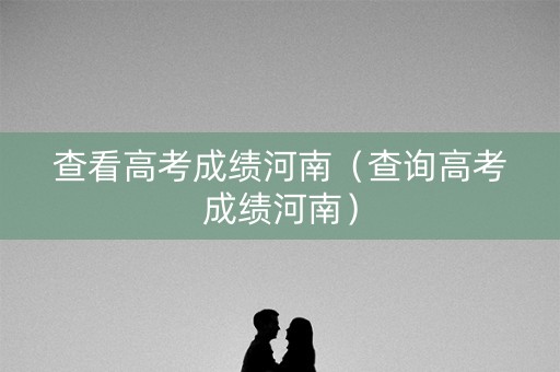 查看高考成绩河南（查询高考成绩河南）