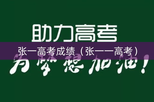 张一高考成绩（张一一高考）
