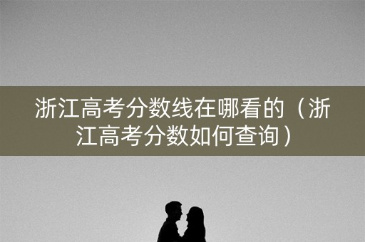 浙江高考分数线在哪看的（浙江高考分数如何查询）