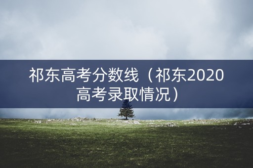 祁东高考分数线（祁东2020高考录取情况）