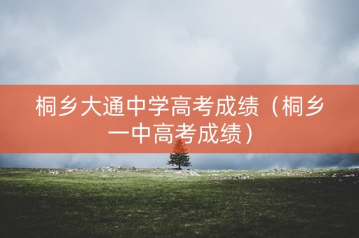 桐乡大通中学高考成绩（桐乡一中高考成绩）