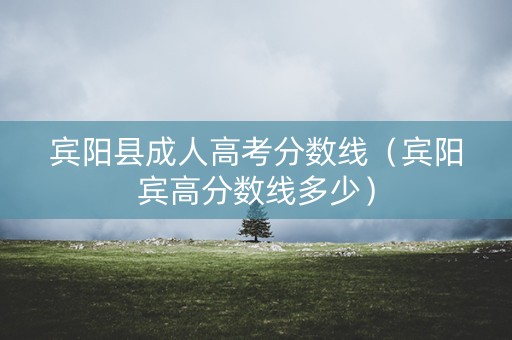 宾阳县成人高考分数线（宾阳宾高分数线多少）