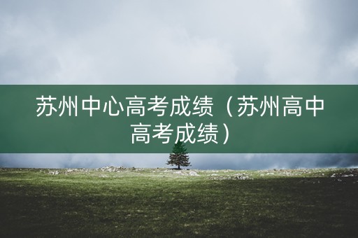 苏州中心高考成绩（苏州高中高考成绩）