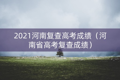 2021河南复查高考成绩（河南省高考复查成绩）