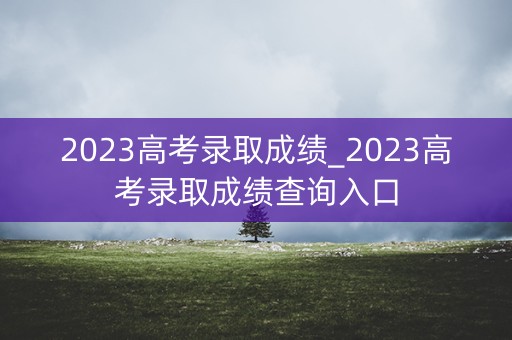 2023高考录取成绩_2023高考录取成绩查询入口