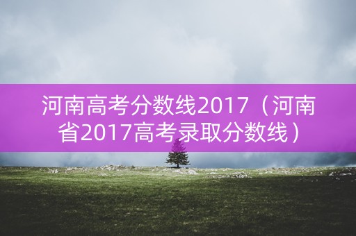 河南高考分数线2017(河南省2017高考录取分数线) 河南高考分数线2017(河南省2017高考录取分数线)