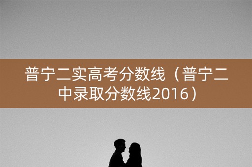 普宁二实高考分数线（普宁二中录取分数线2016）