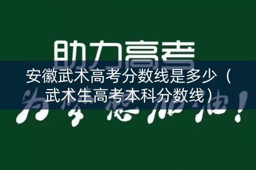 安徽武术高考分数线是多少（武术生高考本科分数线）