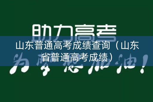 山东普通高考成绩查询（山东省普通高考成绩）
