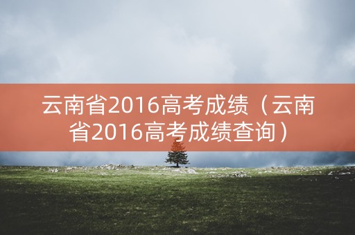 云南省2016高考成绩（云南省2016高考成绩查询）