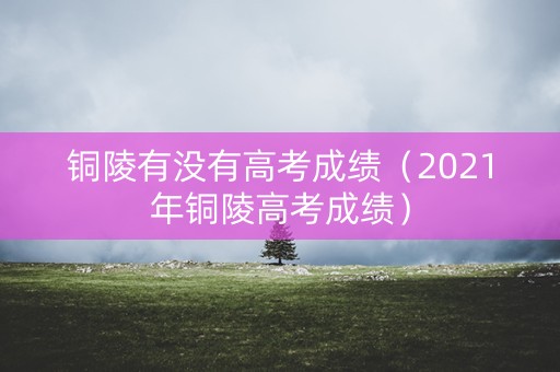 铜陵有没有高考成绩（2021年铜陵高考成绩）
