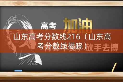 山东高考分数线216（山东高考分数线揭晓）