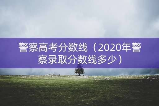 警察高考分数线（2020年警察录取分数线多少）