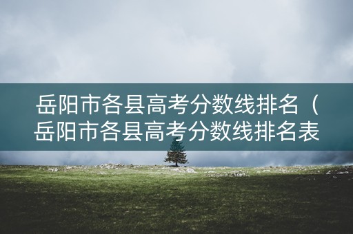 岳阳市各县高考分数线排名(岳阳市各县高考分数线排名表) 岳阳市各县高考分数线排名(岳阳市各县高考分数线排名表)