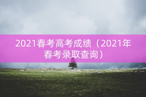 2021春考高考成绩（2021年春考录取查询）