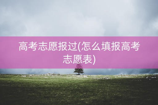 高考志愿报过(怎么填报高考志愿表)