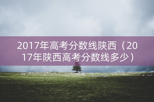 2017年高考分数线陕西（2017年陕西高考分数线多少）