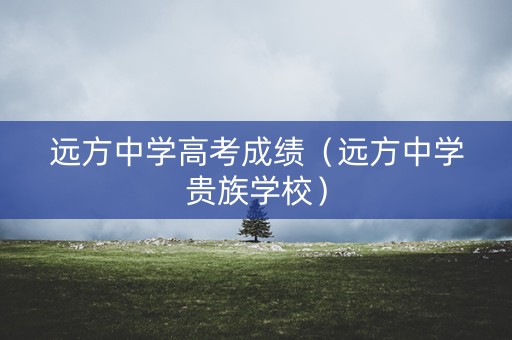 远方中学高考成绩（远方中学贵族学校）