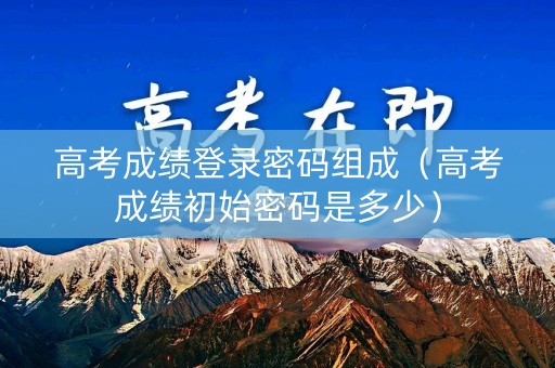 高考成绩登录密码组成（高考成绩初始密码是多少）