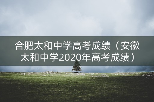 合肥太和中学高考成绩(安徽太和中学2020年高考成绩) 合肥太和中学高考成绩(安徽太和中学2020年高考成绩)