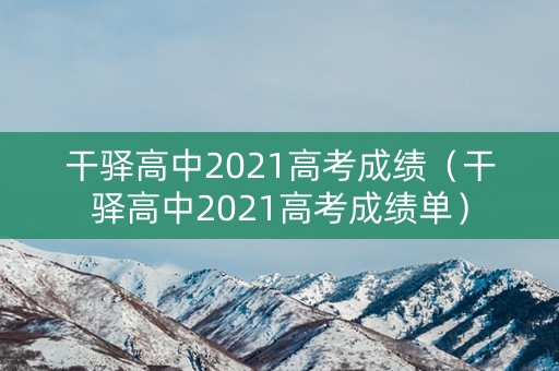 干驿高中2021高考成绩（干驿高中2021高考成绩单）