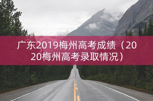 广东2019梅州高考成绩（2020梅州高考录取情况）
