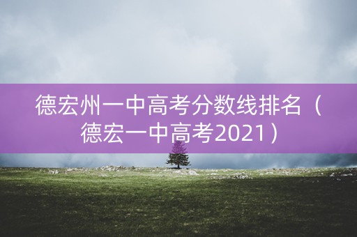 德宏州一中高考分数线排名（德宏一中高考2021）