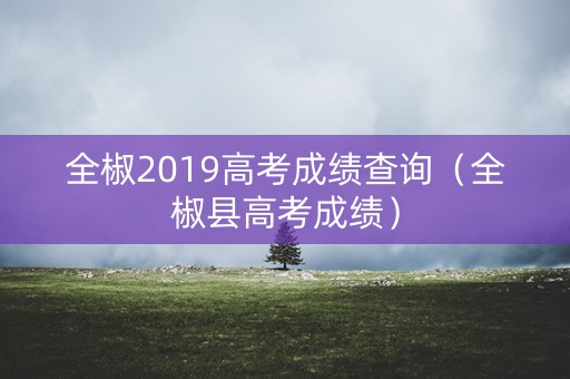 全椒2019高考成绩查询（全椒县高考成绩）