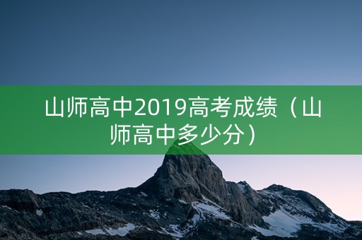 山师高中2019高考成绩（山师高中多少分）