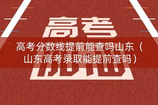高考分数线提前能查吗山东（山东高考录取能提前查吗）
