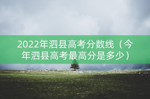 2022年泗县高考分数线（今年泗县高考最高分是多少）