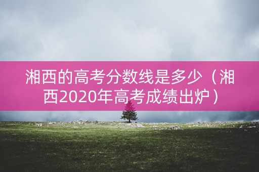 湘西的高考分数线是多少（湘西2020年高考成绩出炉）