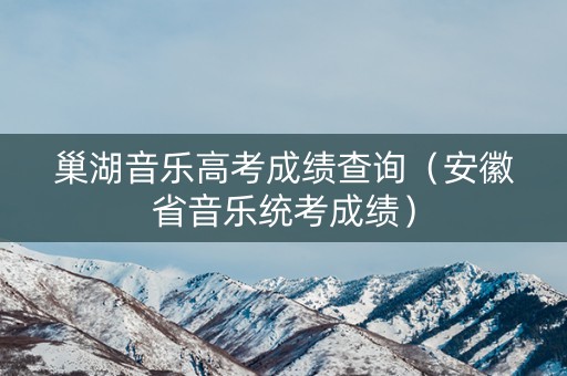 巢湖音乐高考成绩查询（安徽省音乐统考成绩）