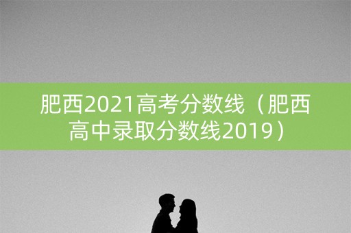 肥西2021高考分数线（肥西高中录取分数线2019）