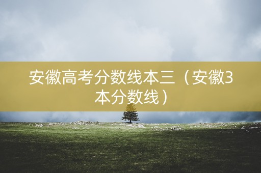安徽高考分数线本三（安徽3本分数线）
