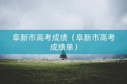 阜新市高考成绩（阜新市高考成绩单）