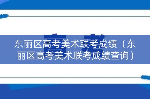 东丽区高考美术联考成绩（东丽区高考美术联考成绩查询）