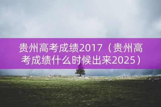 贵州高考成绩2017(贵州高考成绩什么时候出来2025) 贵州高考成绩2017(贵州高考成绩什么时候出来2025)