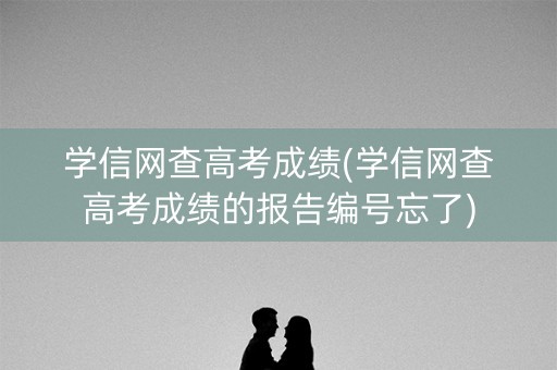 学信网查高考成绩(学信网查高考成绩的报告编号忘了)