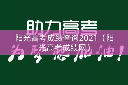 阳光高考成绩查询2021（阳光高考成绩网）