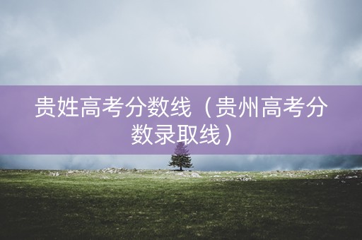贵姓高考分数线（贵州高考分数录取线）